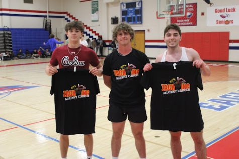 Matt Toth (left), Quinn Ahearn (center), and  Ty Beck-Winter (right) moments after winning the tournament.
