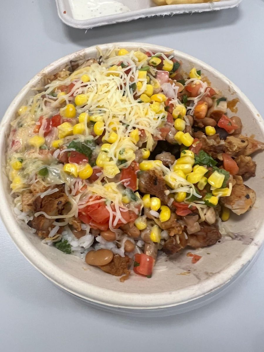 Queso on a Qdoba bowl