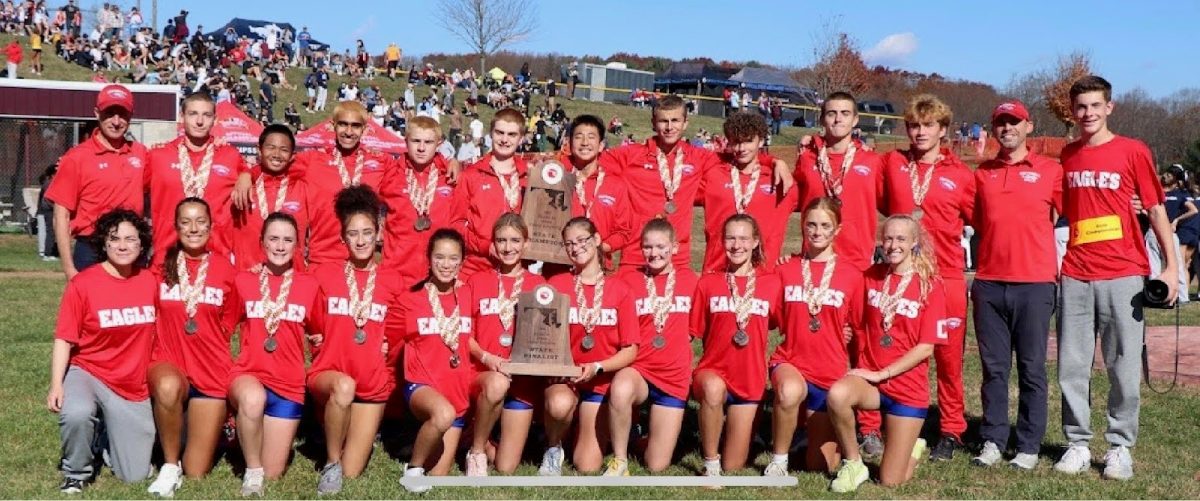 Centennial boys and girls cross country after their state championship race