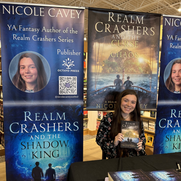 Nicole Cavey promoting her books at Barnes and Noble. Photo provided by Nicole Cavey.